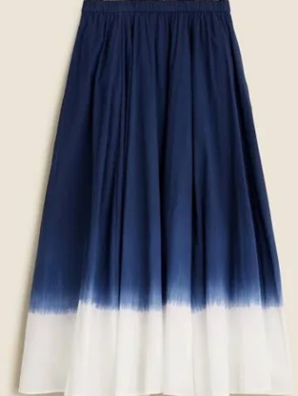 J Crew Navy Blue and White Dip-Dye Maxi Skirt Size Medium NWT